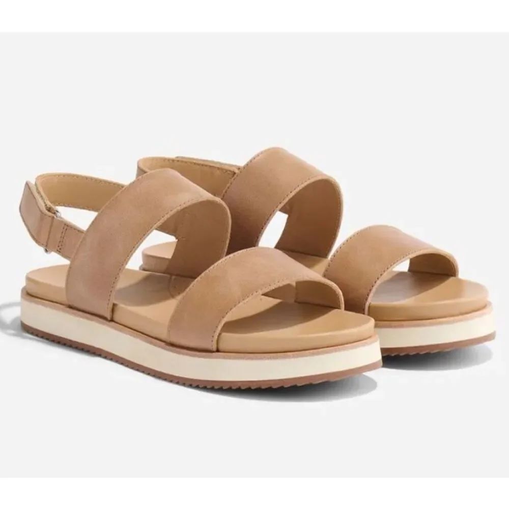 Nisolo Go-To Platform Sandals In Almond Size 9.5
